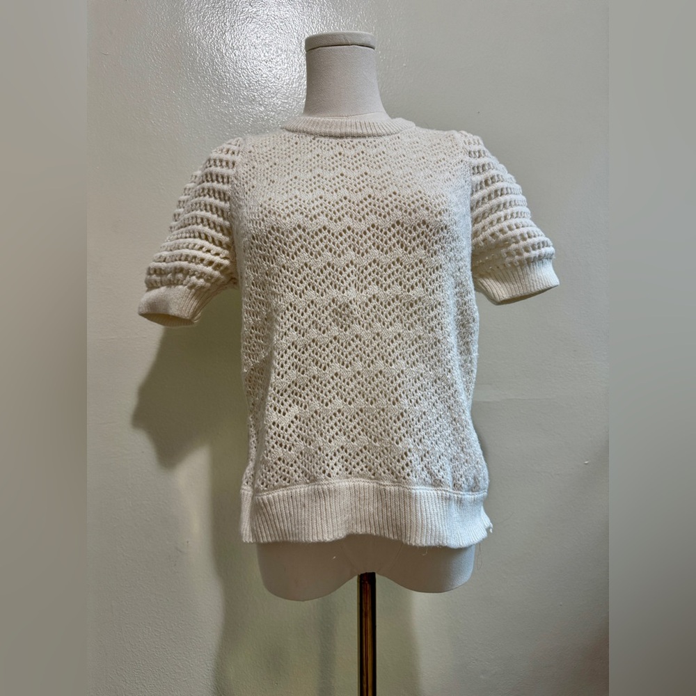 Madewell Ivory Textured Knit Sweater